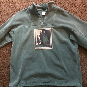 Coldwater Creek Teal Quarter-Zip Pullover